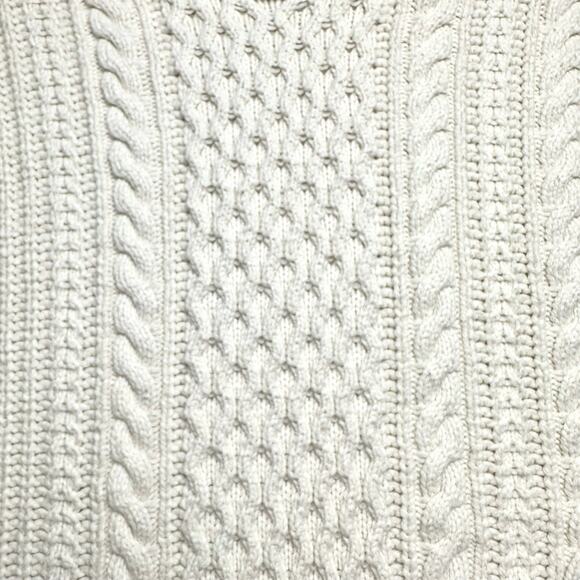 J. Crew | Women | Cream Cable Knit Merino Wool Blend Crew Neck Sweater | Medium - Picture 11 of 12